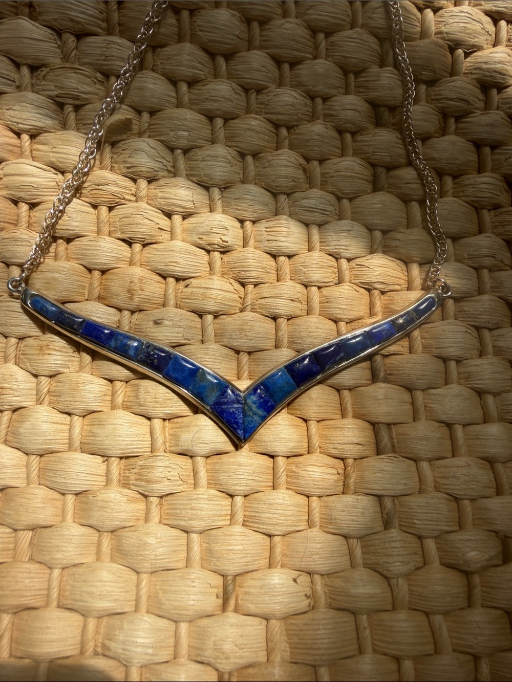 Desert Rose Trading 925 Lapis lazuli Chevron Necklace